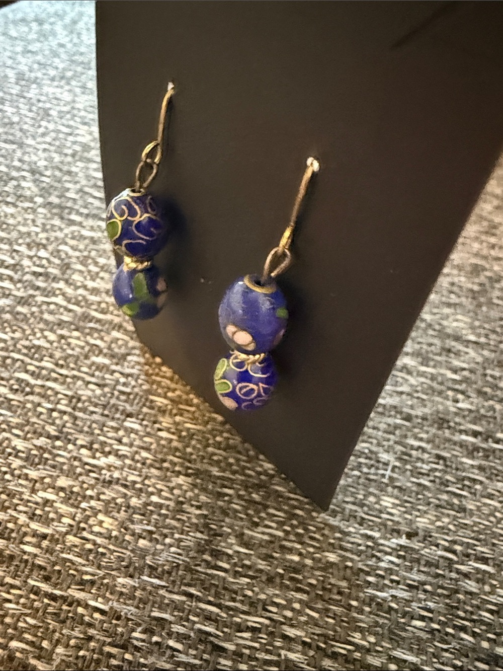 Floral Blue Pink Drop Dangle Earrings Jewelry - Picture 3 of 4